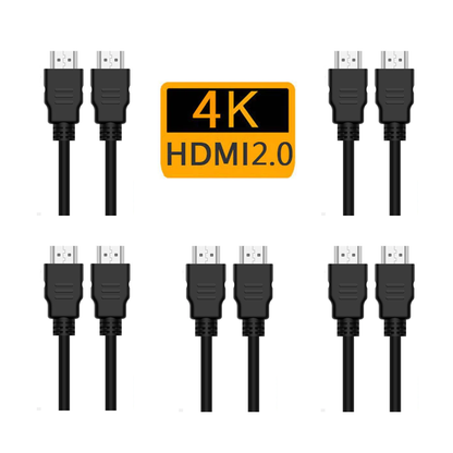 5 Pack 4k 6.6ft HDMI 2.0 Cable Bundle Drop