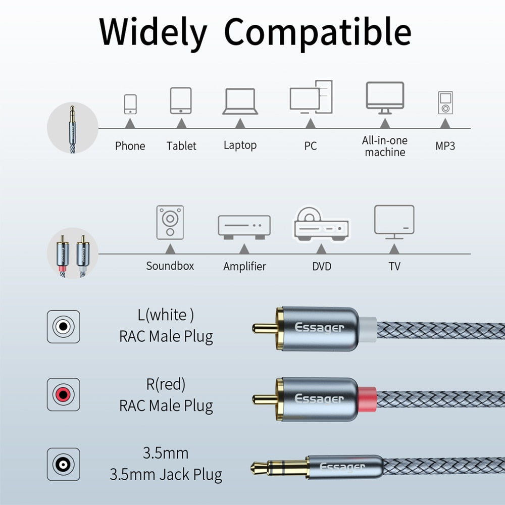 Essager 3.5mm to RCA Adapter Cable