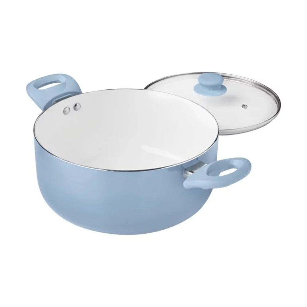 12Pcs Blue Linen Ceramic Cookware Set