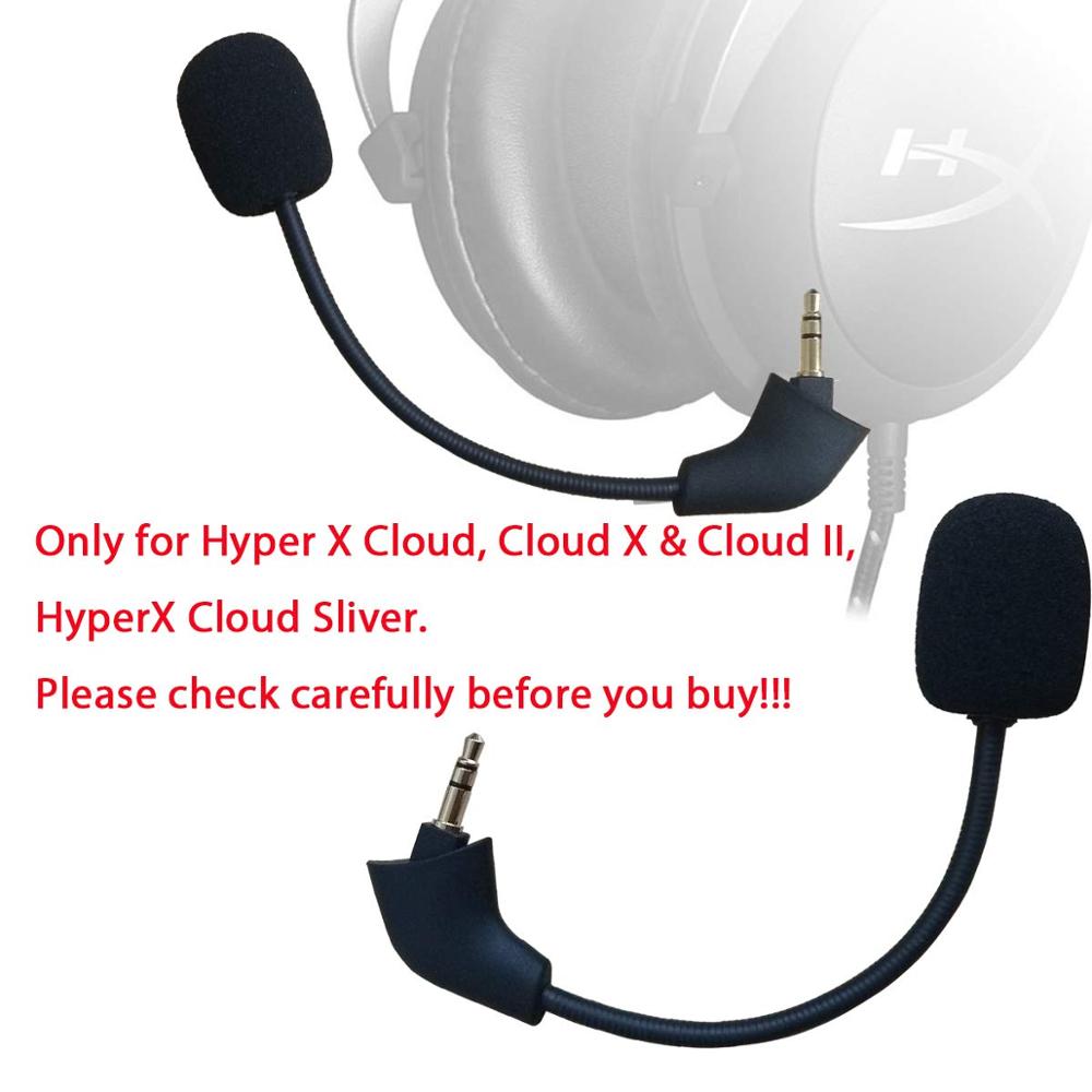 Replacement Game Mic 3.5mm Microphone for Kingston HyperX Cloud 2 II X Core Pro Silver Cloudx Gaming Headsets Headphones