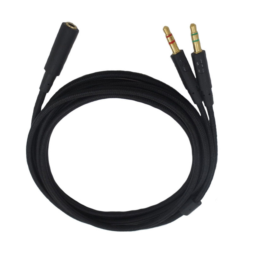 Braided Replacement Y Adapter For Gaming Headsets