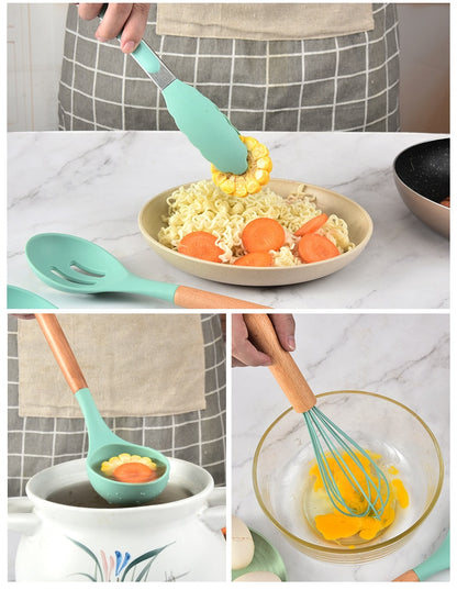 Silicone Kitchen Utensils Set Non-Stick Cookware for Kitchen