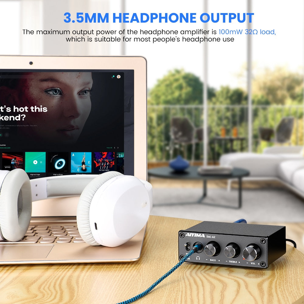 AIYIMA HiFi USB Audio DAC Headphone Speaker Amplifier