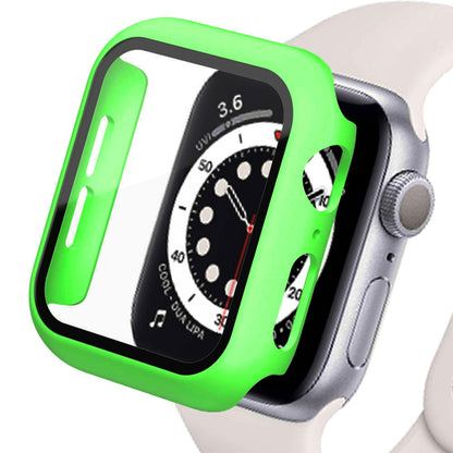 Premium Tempered Glass+Cover For Apple Watch 8, SE, Series 4 and Newer